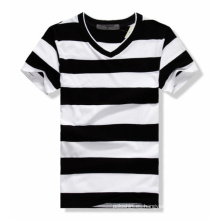 Cheap Stripes cuello redondo Sleevs corto suelta hombre camiseta